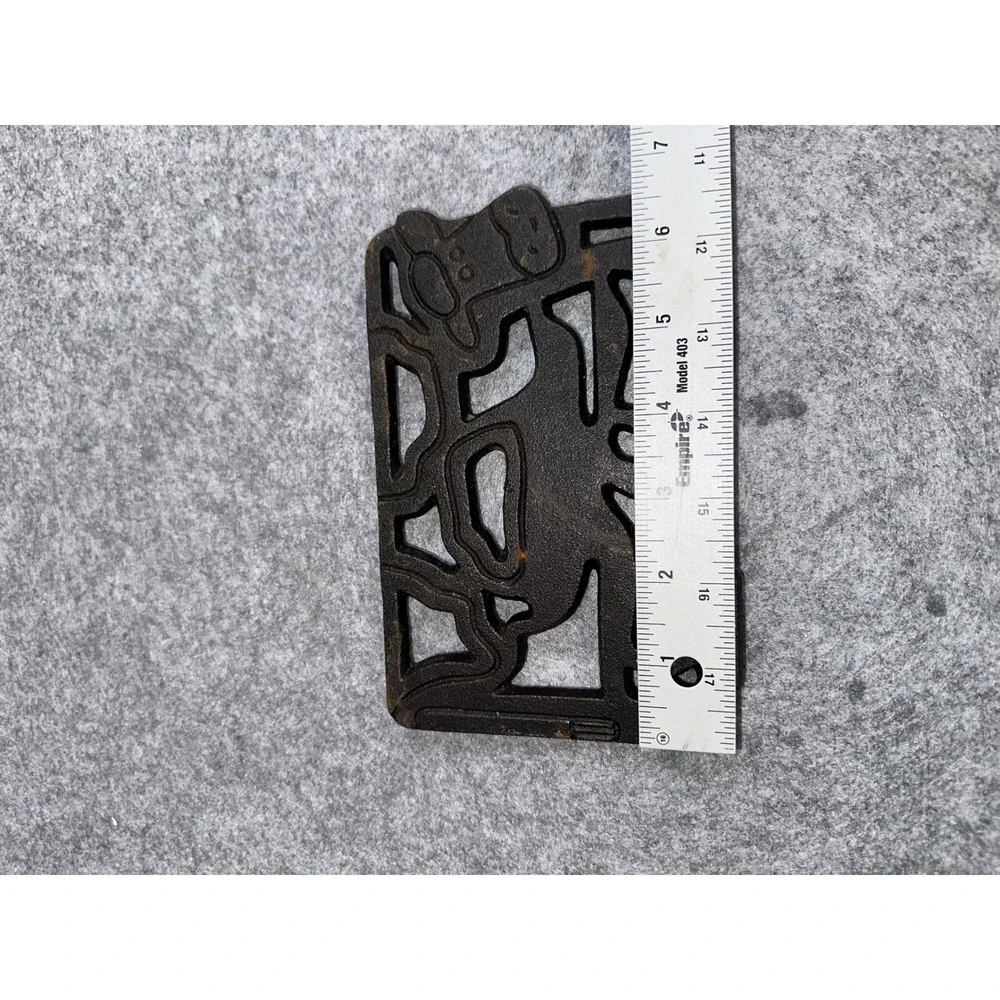 Old Mountain Cast Iron Cow Trivet Rustic Farmhouse Kitchen Decor Black 2011